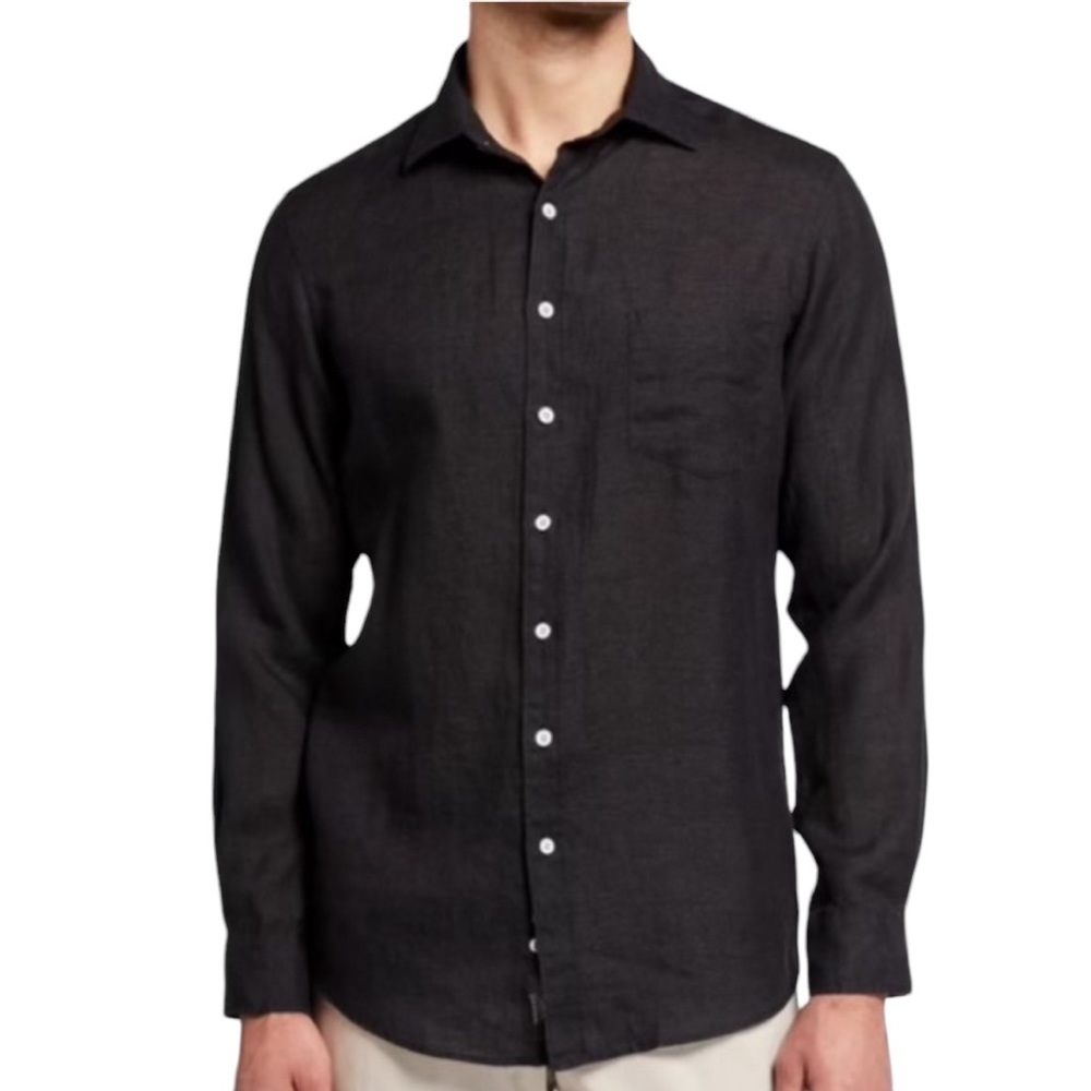Rodd & Gunn Seaford Sports Fit 100% Linen Shirt NWT Black Sands XXXL Long Sleeve